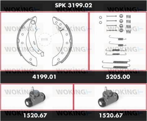 Woking SPK 3199.02 - Set saboti frana aaoparts.ro