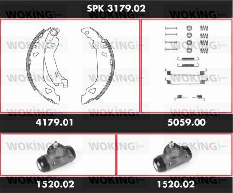 Woking SPK 3179.02 - Set saboti frana aaoparts.ro