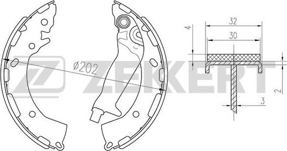 Zekkert BK-4202 - Set saboti frana aaoparts.ro