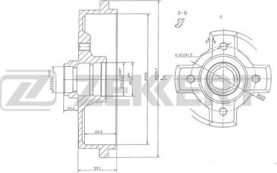 Zekkert BS-5427 - Tambur frana aaoparts.ro