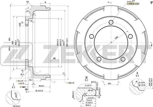 Zekkert BS-5514 - Tambur frana aaoparts.ro