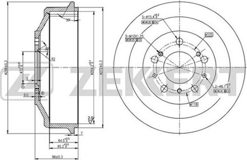 Zekkert BS-5097 - Tambur frana aaoparts.ro