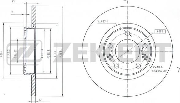 Zekkert BS-6593 - Disc frana aaoparts.ro