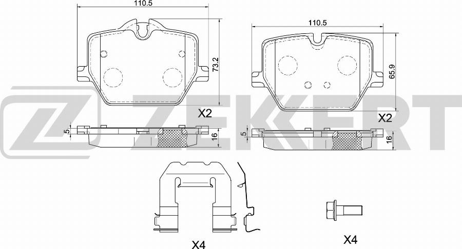 Zekkert BS-1092 - Set placute frana,frana disc aaoparts.ro