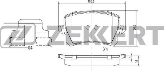 Zekkert BS-1168 - Set placute frana,frana disc aaoparts.ro