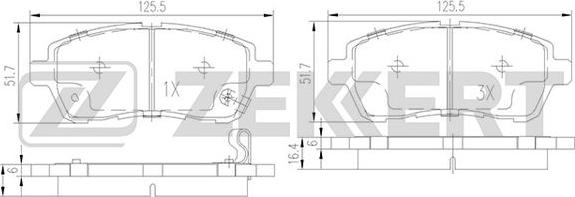 Zekkert BS-1130 - Set placute frana,frana disc aaoparts.ro