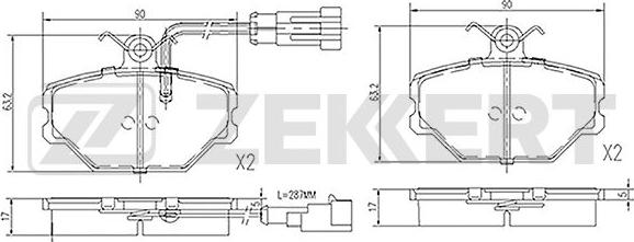 Zekkert BS-1395 - Set placute frana,frana disc aaoparts.ro