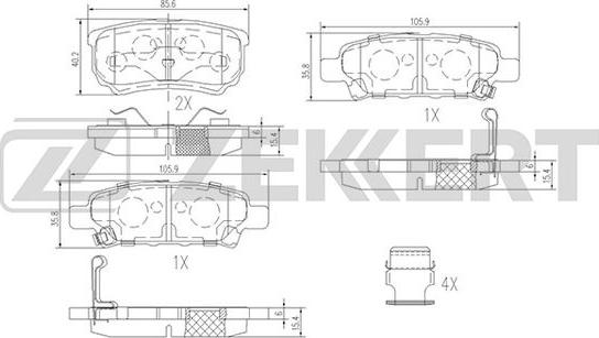 Zekkert BS-1358 - Set placute frana,frana disc aaoparts.ro