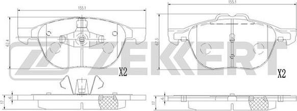 Zekkert BS-1364 - Set placute frana,frana disc aaoparts.ro
