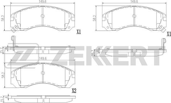 Zekkert BS-3022 - Set placute frana,frana disc aaoparts.ro