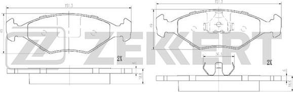 Zekkert BS-2944 - Set placute frana,frana disc aaoparts.ro