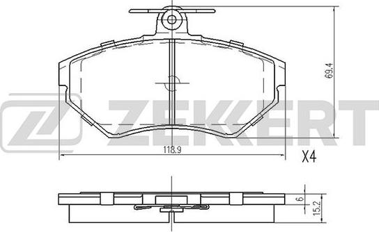 Zekkert BS-2907 - Set placute frana,frana disc aaoparts.ro