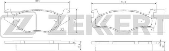 Zekkert BS-2418 - Set placute frana,frana disc aaoparts.ro