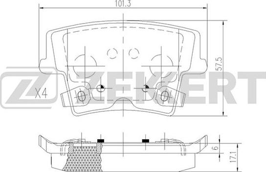 Zekkert BS-2429 - Set placute frana,frana disc aaoparts.ro