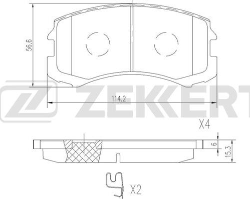 Zekkert BS-2538 - Set placute frana,frana disc aaoparts.ro