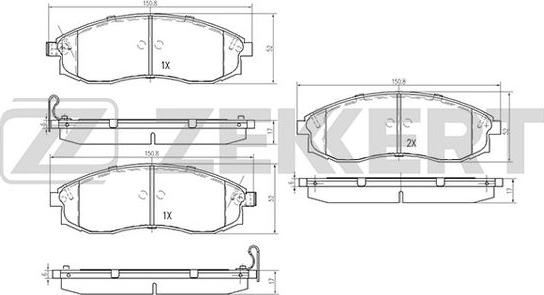 Zekkert BS-2537 - Set placute frana,frana disc aaoparts.ro