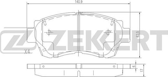 Zekkert BS-2080 - Set placute frana,frana disc aaoparts.ro
