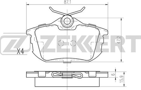 Zekkert BS-2226 - Set placute frana,frana disc aaoparts.ro