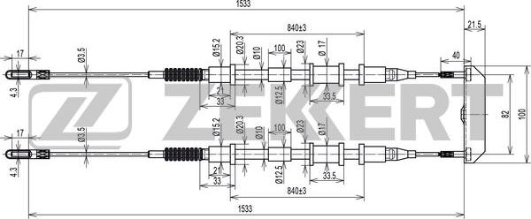 Zekkert BZ-1310 - Cablu, frana de parcare aaoparts.ro