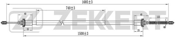 Zekkert BZ-1330 - Cablu, frana de parcare aaoparts.ro