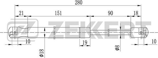 Zekkert GF-1050 - Amortizor portbagaj aaoparts.ro