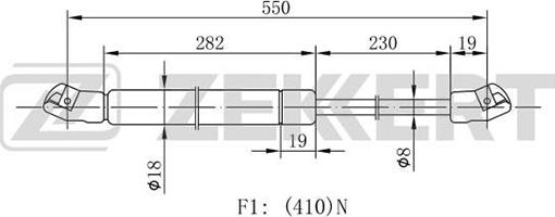Zekkert GF-1058 - Amortizor portbagaj aaoparts.ro