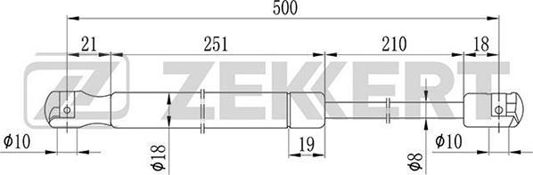 Zekkert GF-1021 - Amortizor portbagaj aaoparts.ro