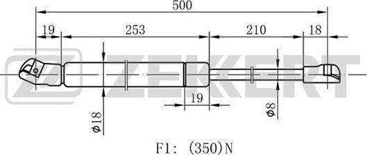 Zekkert GF-1178 - Amortizor capota aaoparts.ro