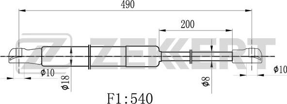 Zekkert GF-2500 - Amortizor portbagaj aaoparts.ro