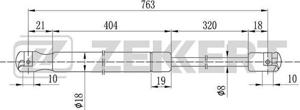 Zekkert GF-2079 - Amortizor capota aaoparts.ro