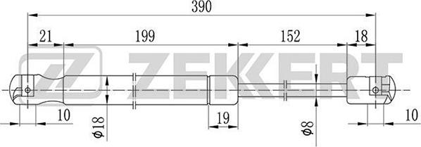 Zekkert GF-2075 - Amortizor capota aaoparts.ro