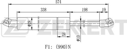 Zekkert GF-2149 - Amortizor portbagaj aaoparts.ro