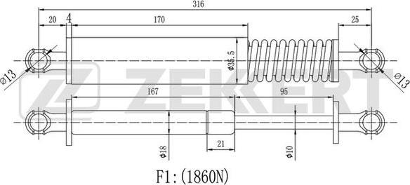 Zekkert GF-2140 - Amortizor portbagaj aaoparts.ro