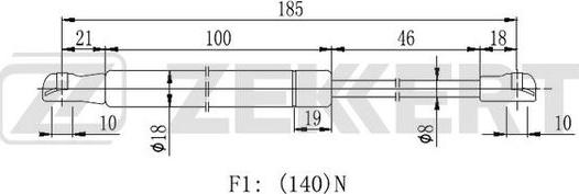 Zekkert GF-2124 - Amortizor, frana parcare actionata cu piciorul aaoparts.ro