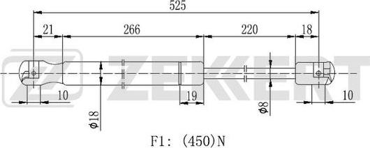 Zekkert GF-2120 - Amortizor portbagaj aaoparts.ro