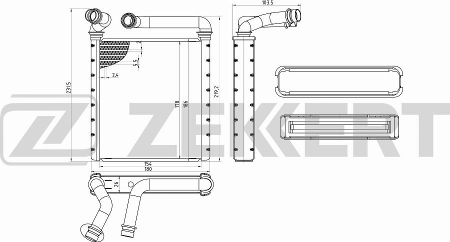Zekkert MK-5152 - Schimbator caldura, incalzire habitaclu aaoparts.ro