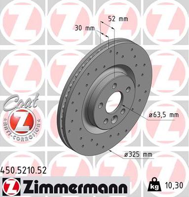 Zimmermann 450.5210.52 - Disc frana aaoparts.ro