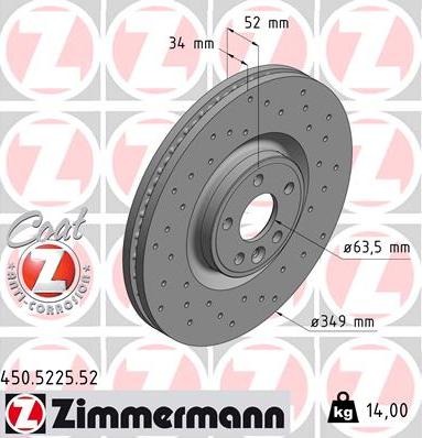 Zimmermann 450.5225.52 - Disc frana aaoparts.ro