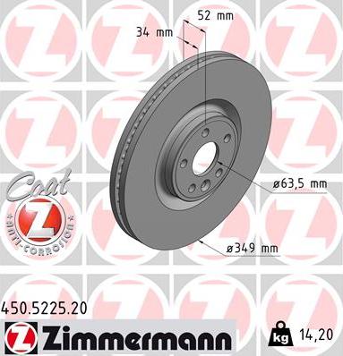 Zimmermann 450.5225.20 - Disc frana aaoparts.ro