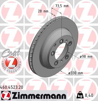 Zimmermann 460.4523.20 - Disc frana aaoparts.ro