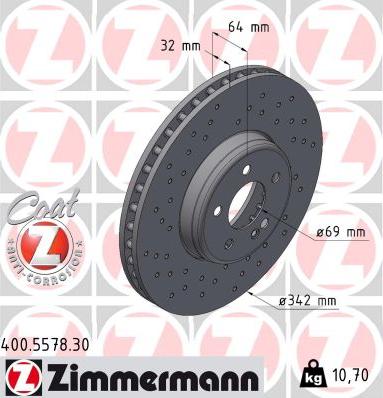 Zimmermann 400.5578.30 - Disc frana aaoparts.ro