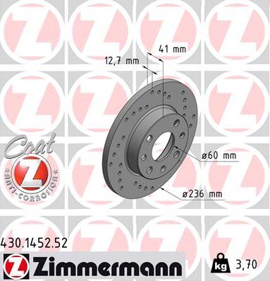 Zimmermann 430.1452.52 - Disc frana aaoparts.ro