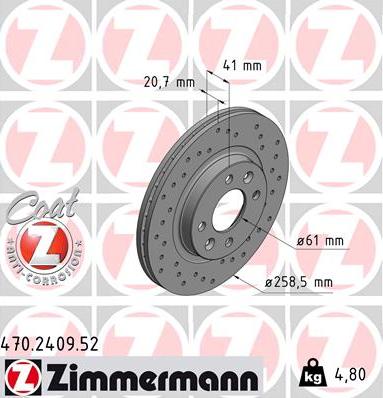 Zimmermann 470.2409.52 - Disc frana aaoparts.ro