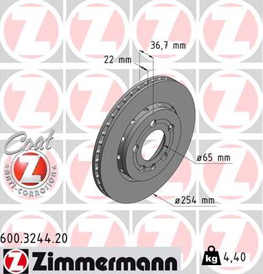 Zimmermann 600.3244.20 - Disc frana aaoparts.ro