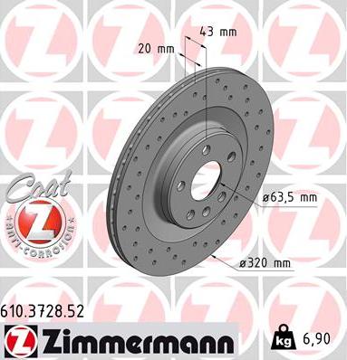 Zimmermann 610.3728.52 - Disc frana aaoparts.ro