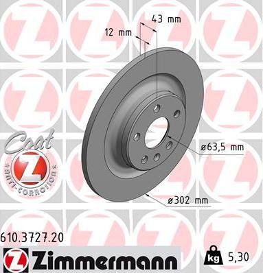 Zimmermann 610.3727.20 - Disc frana aaoparts.ro