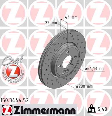Zimmermann 150.3444.52 - Disc frana aaoparts.ro