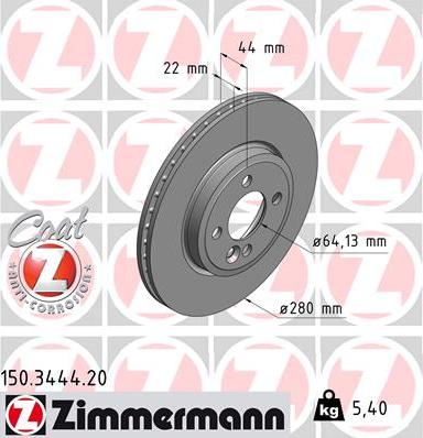Zimmermann 150.3444.20 - Disc frana aaoparts.ro