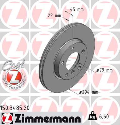 Zimmermann 150.3485.20 - Disc frana aaoparts.ro