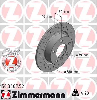 Zimmermann 150.3487.52 - Disc frana aaoparts.ro